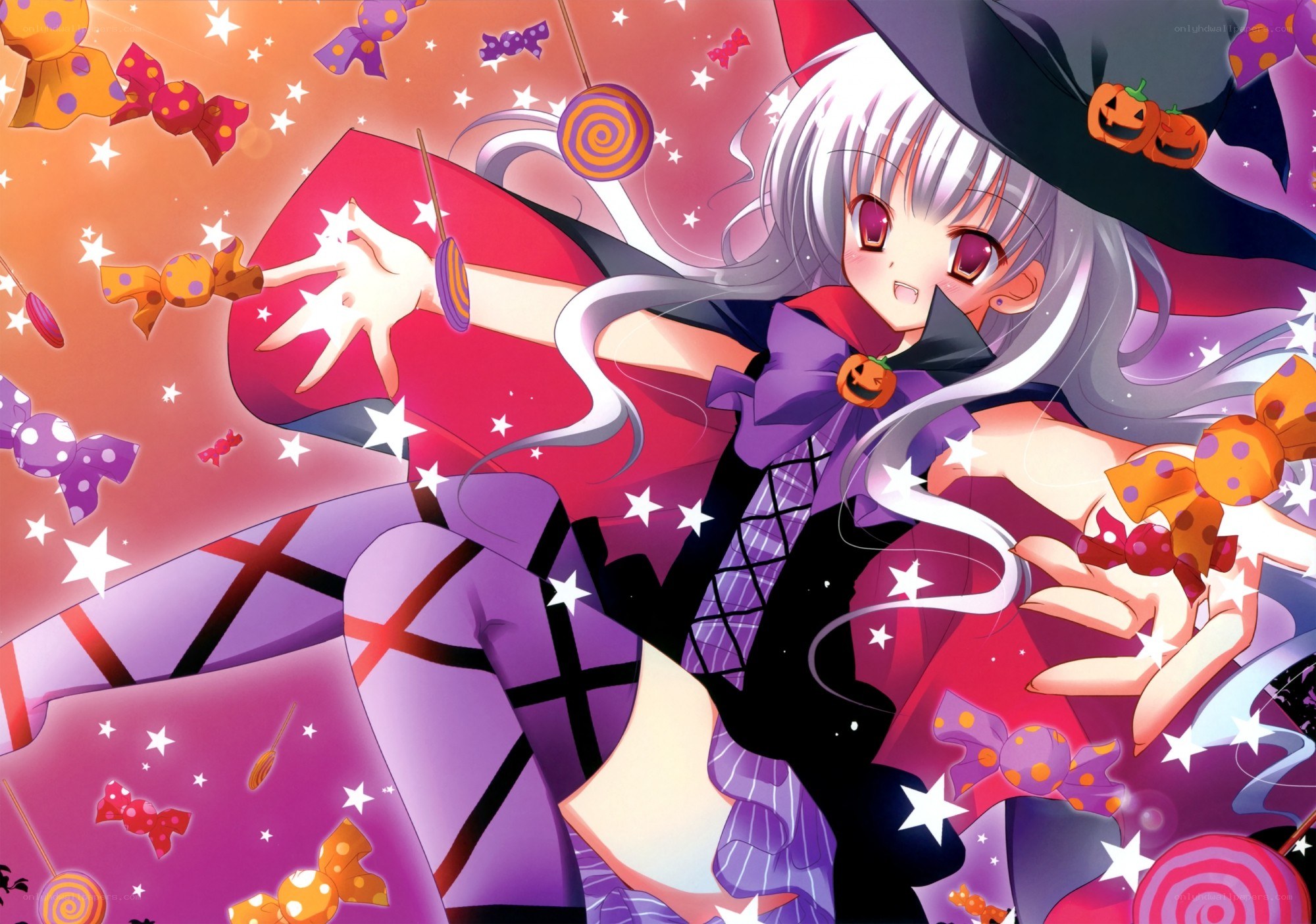 anime witch with candy