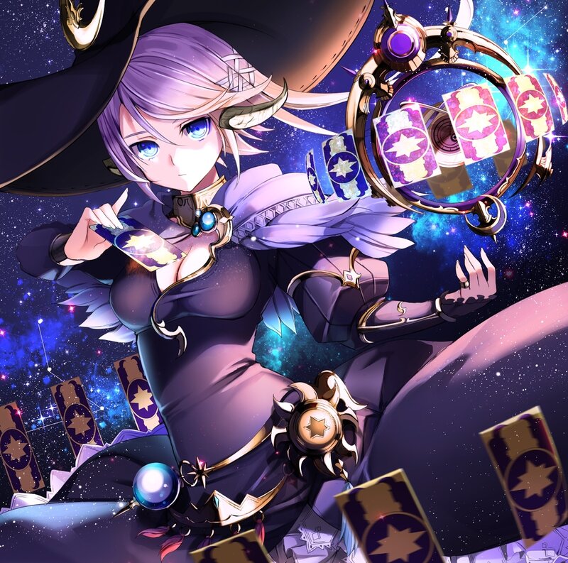 Anime Witch with Cards