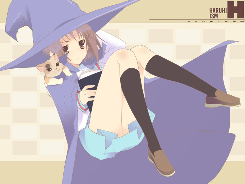 Anime witch with cat