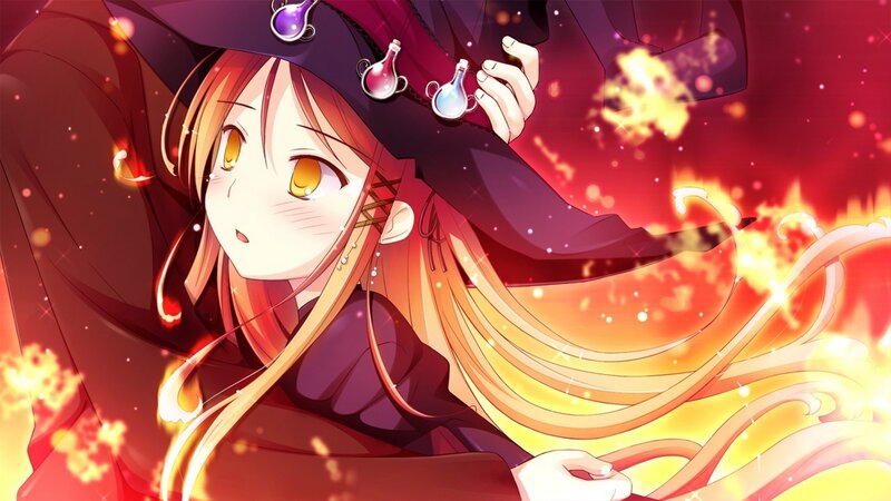 Anime Witch with Fire