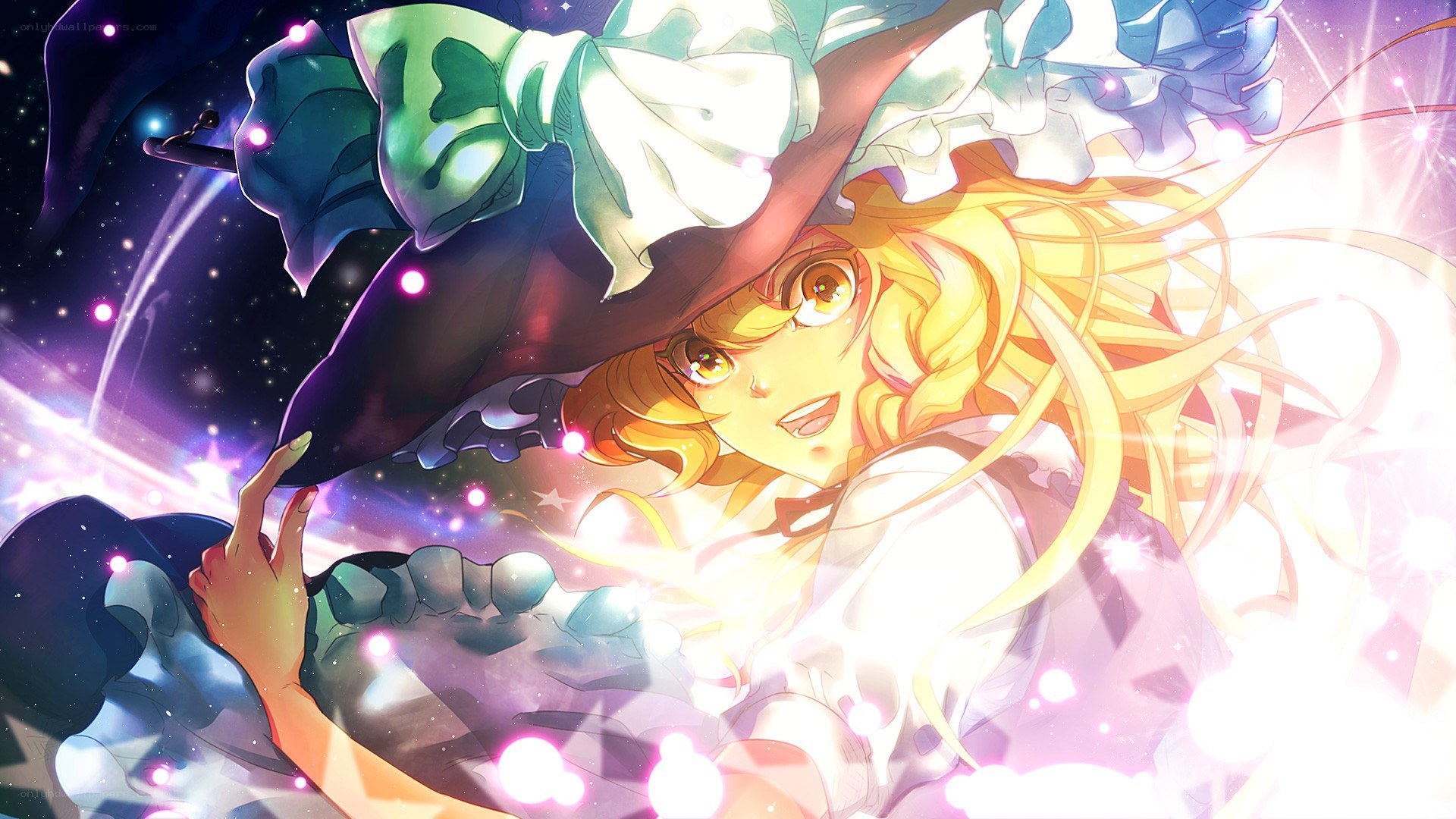 anime witch with glowing eyes