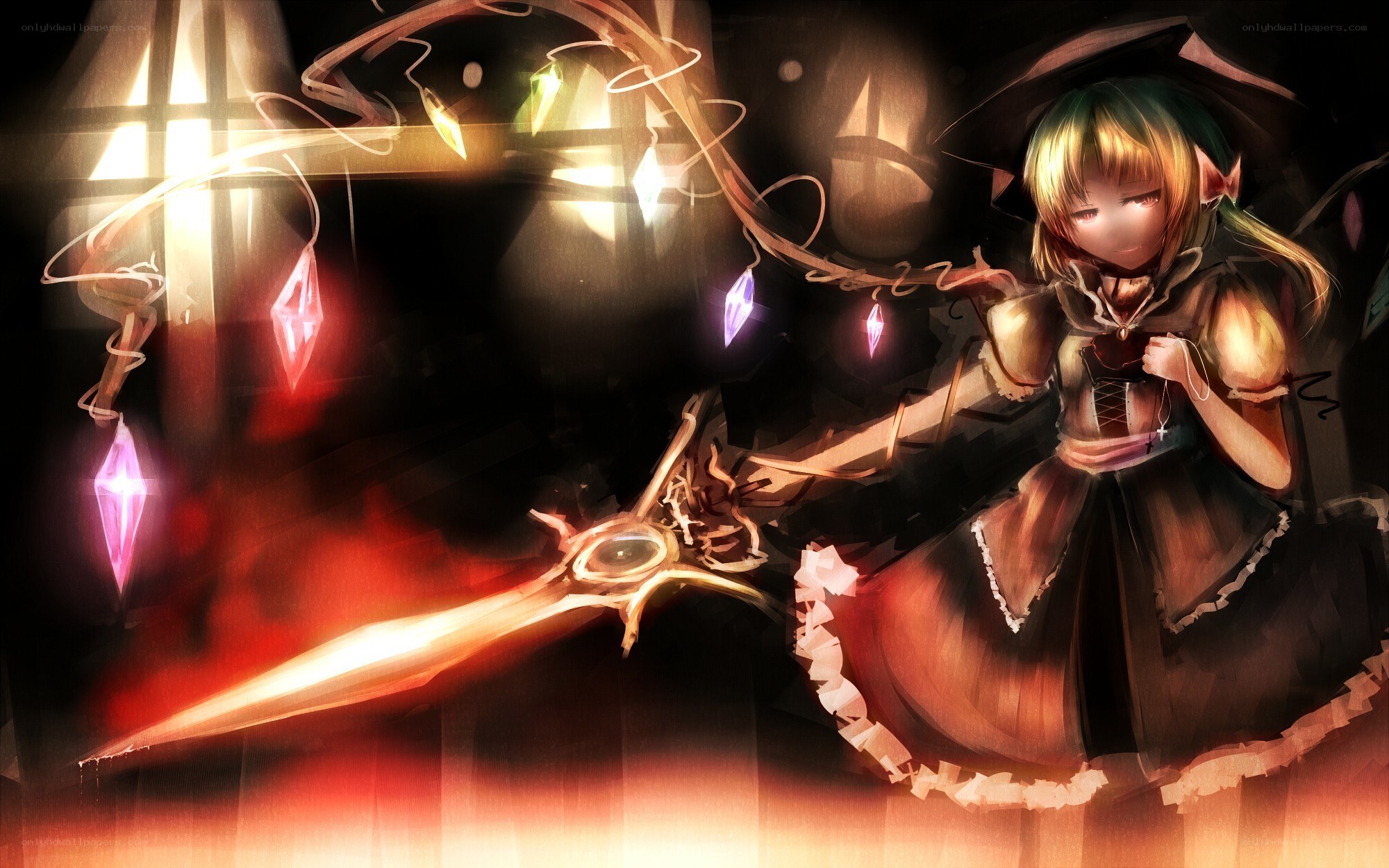 anime witch with glowing sword