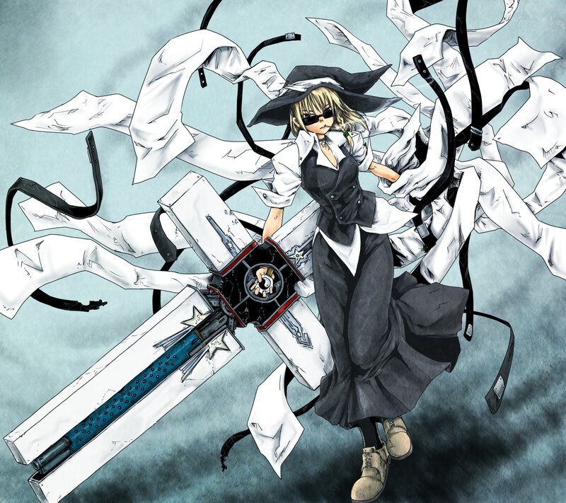 anime witch with large weapon