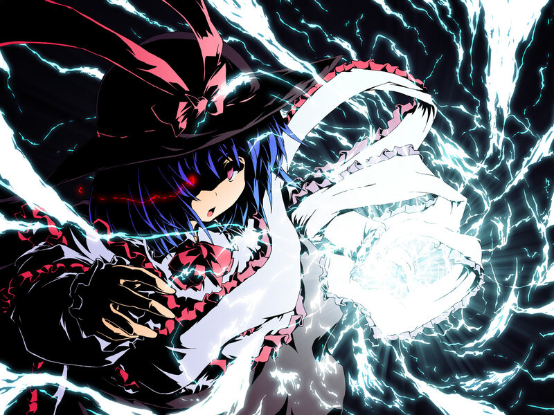 anime witch with lightning magic