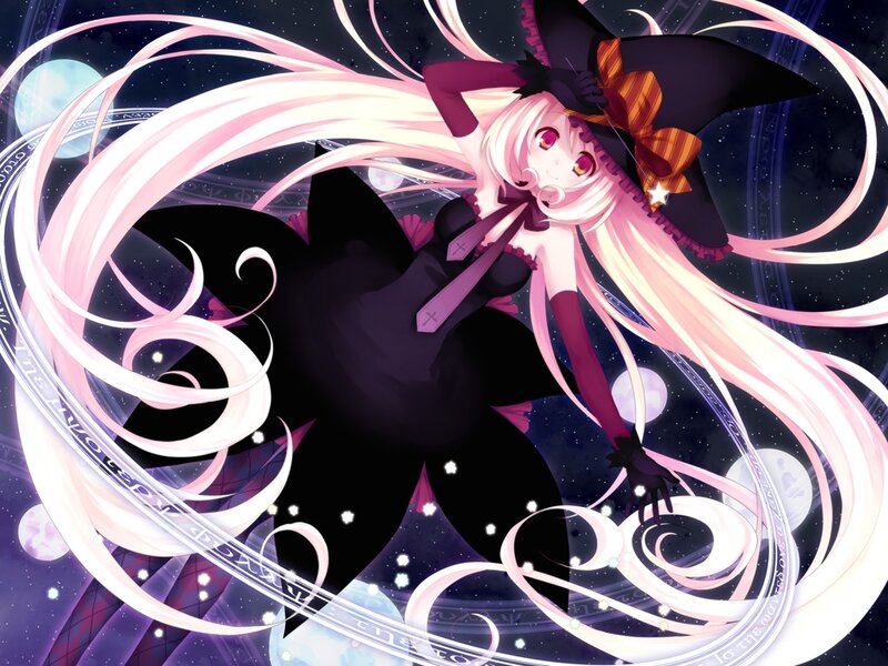 Anime Witch with Long Hair — Pink, Dramatic