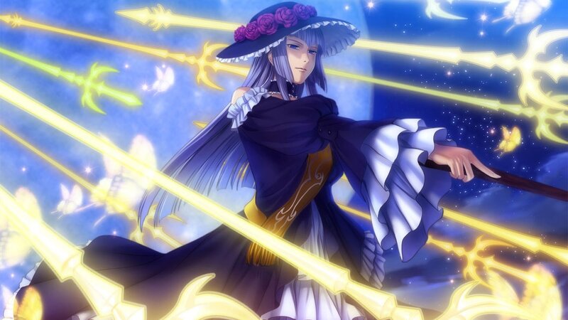 anime witch with magic staff