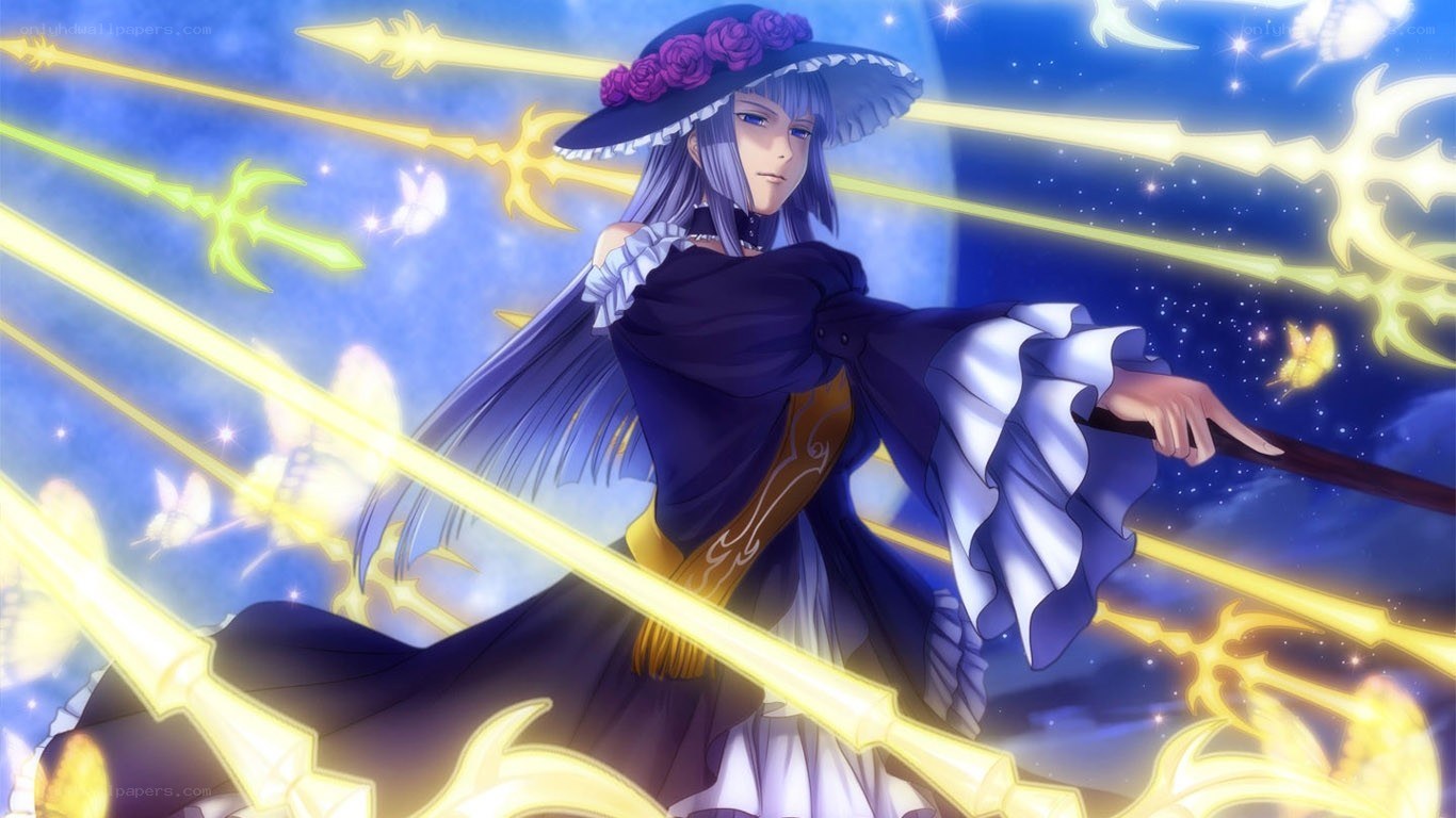 anime witch with magic staff