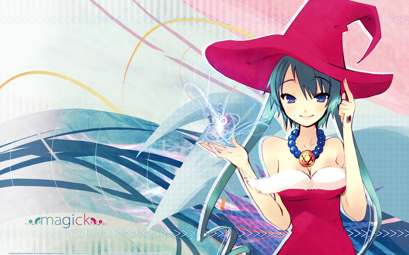 anime witch with magic