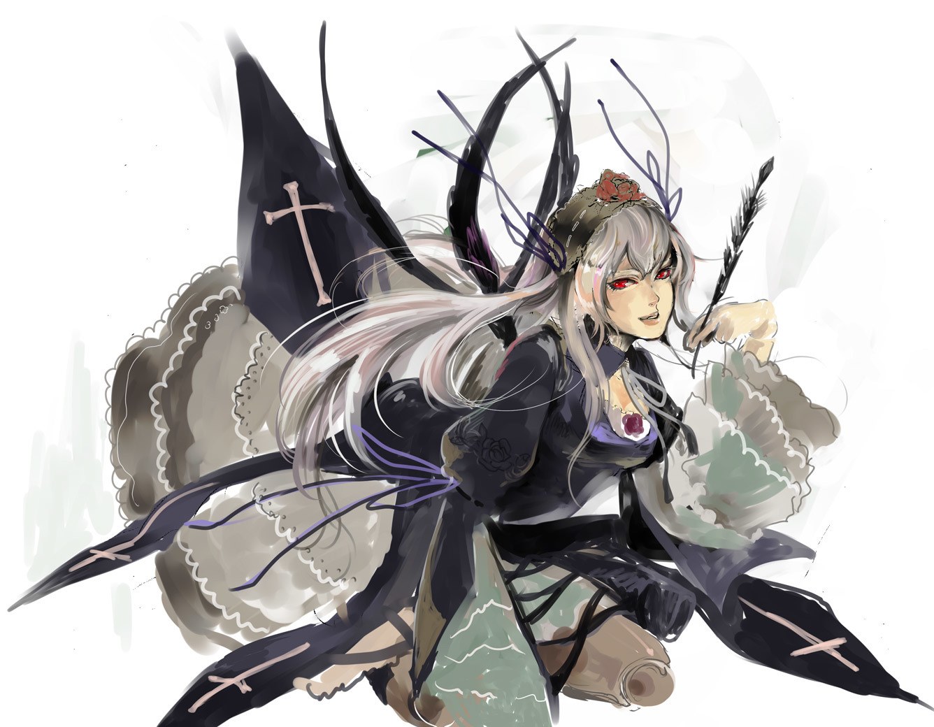 anime witch with red eyes