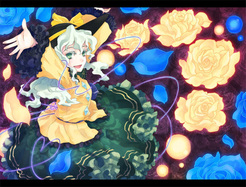anime witch with roses