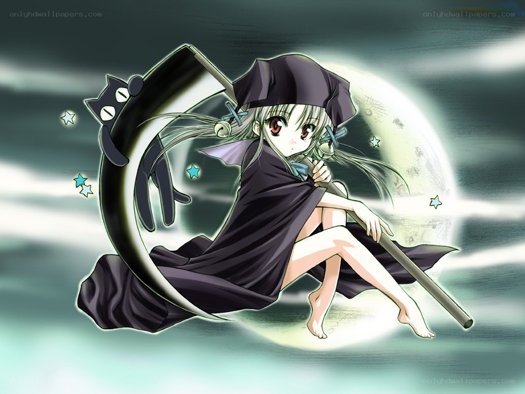 anime witch with scythe