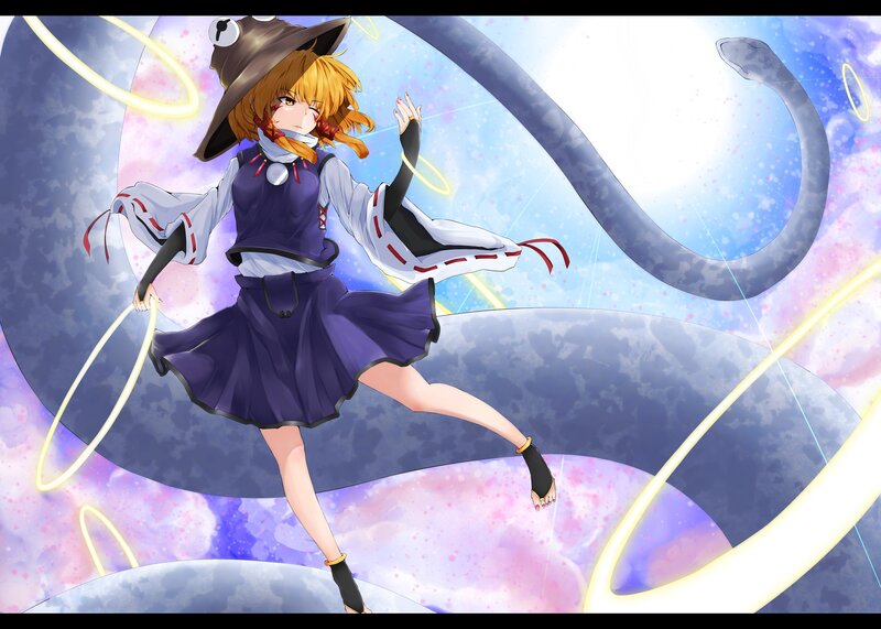anime witch with snake