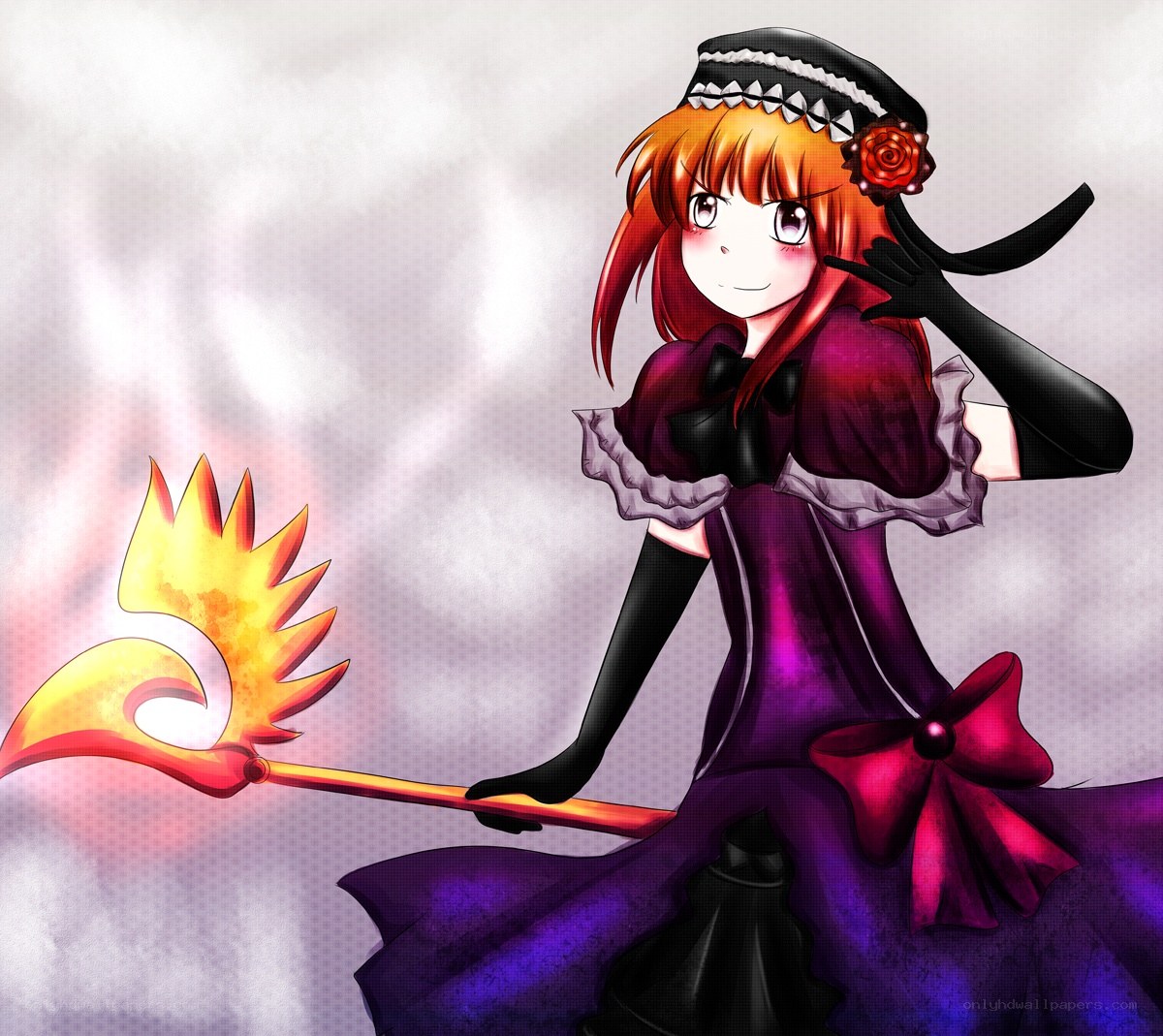anime witch with staff