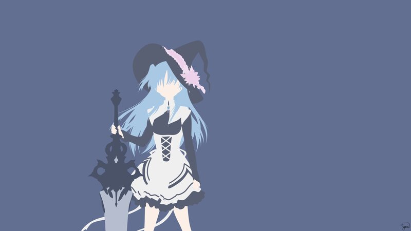Anime Witch with Staff — Blue
