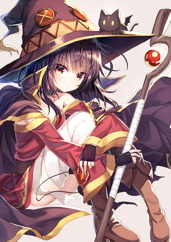 Anime Witch with Staff — Purple, Calm