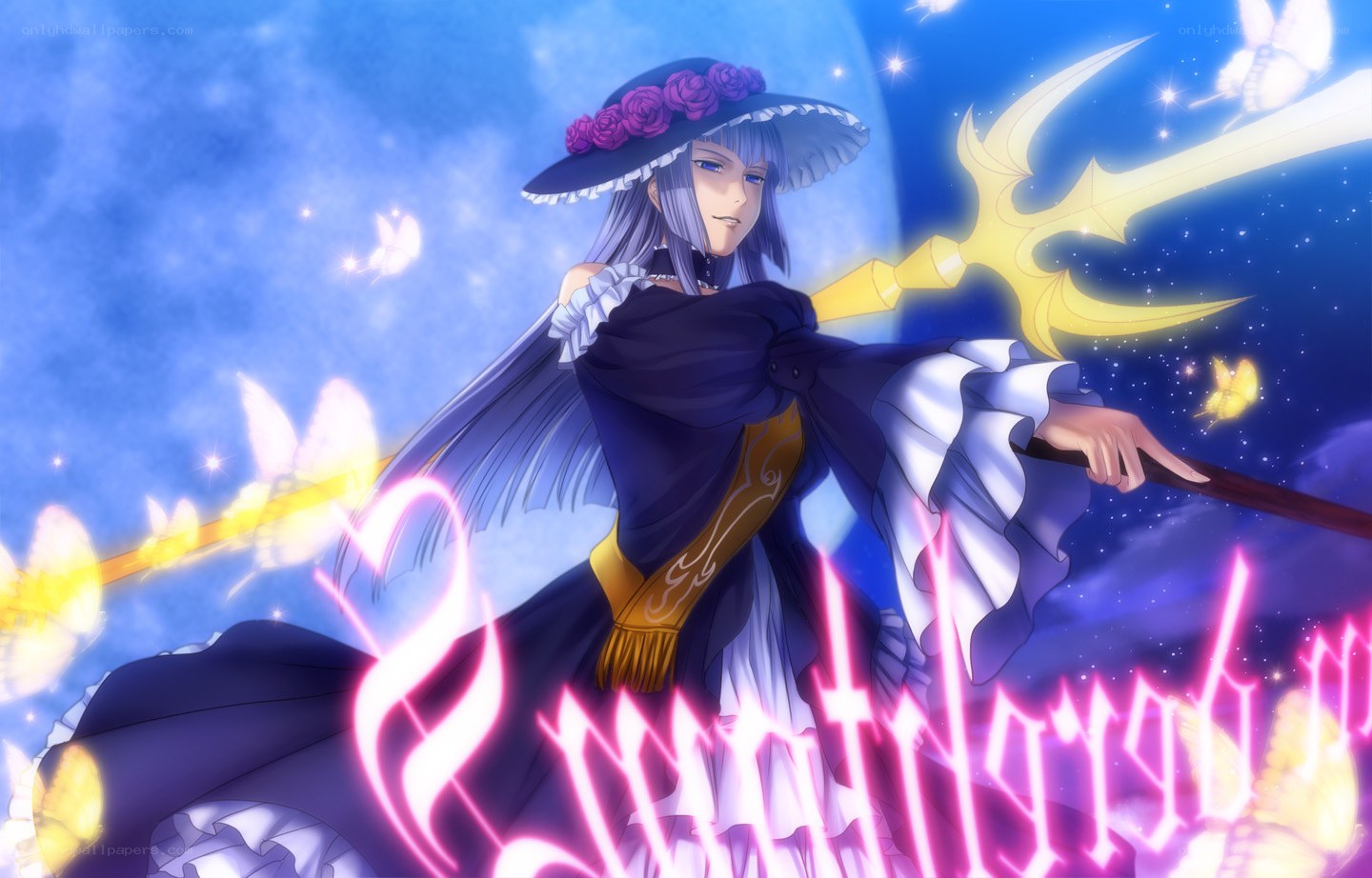 anime witch with staff