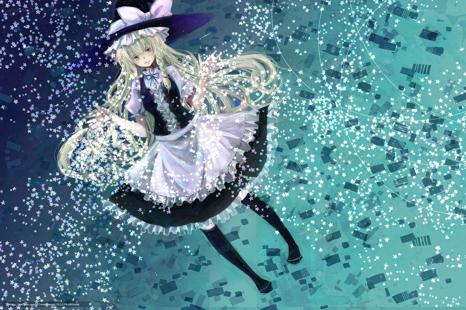 anime witch with stars