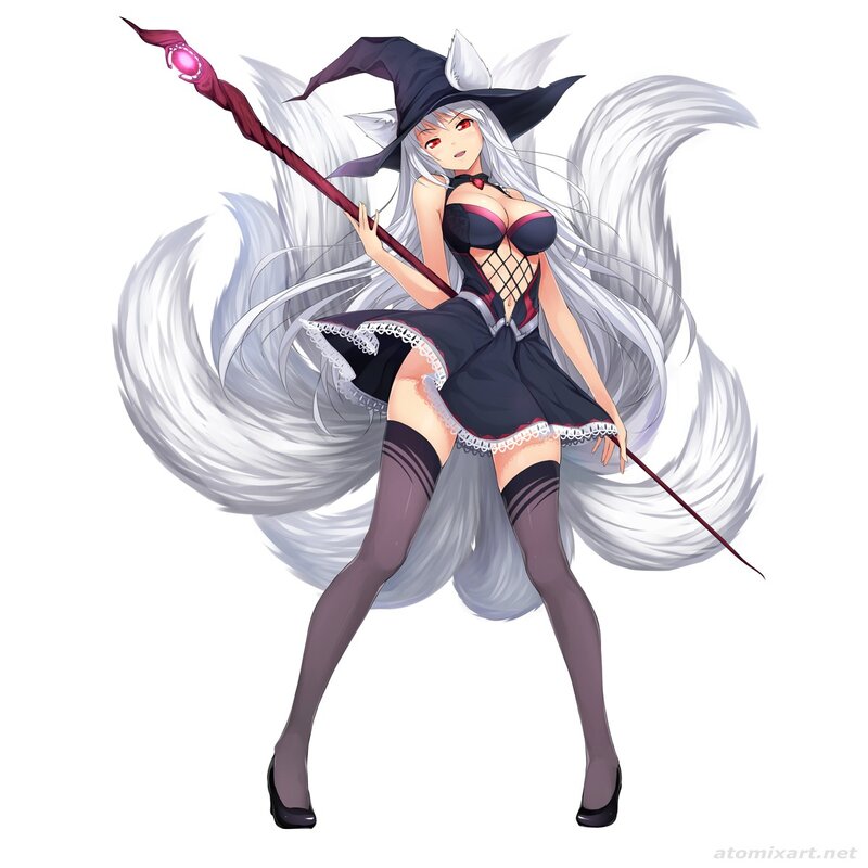 Anime Witch with Tails