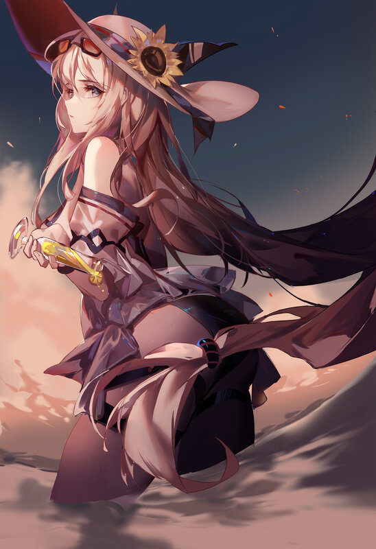 Anime Witch with Wand — Purple, Dramatic