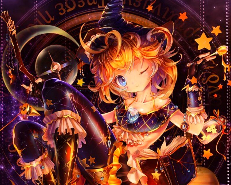 Anime Witch with Wand — Purple, Magical