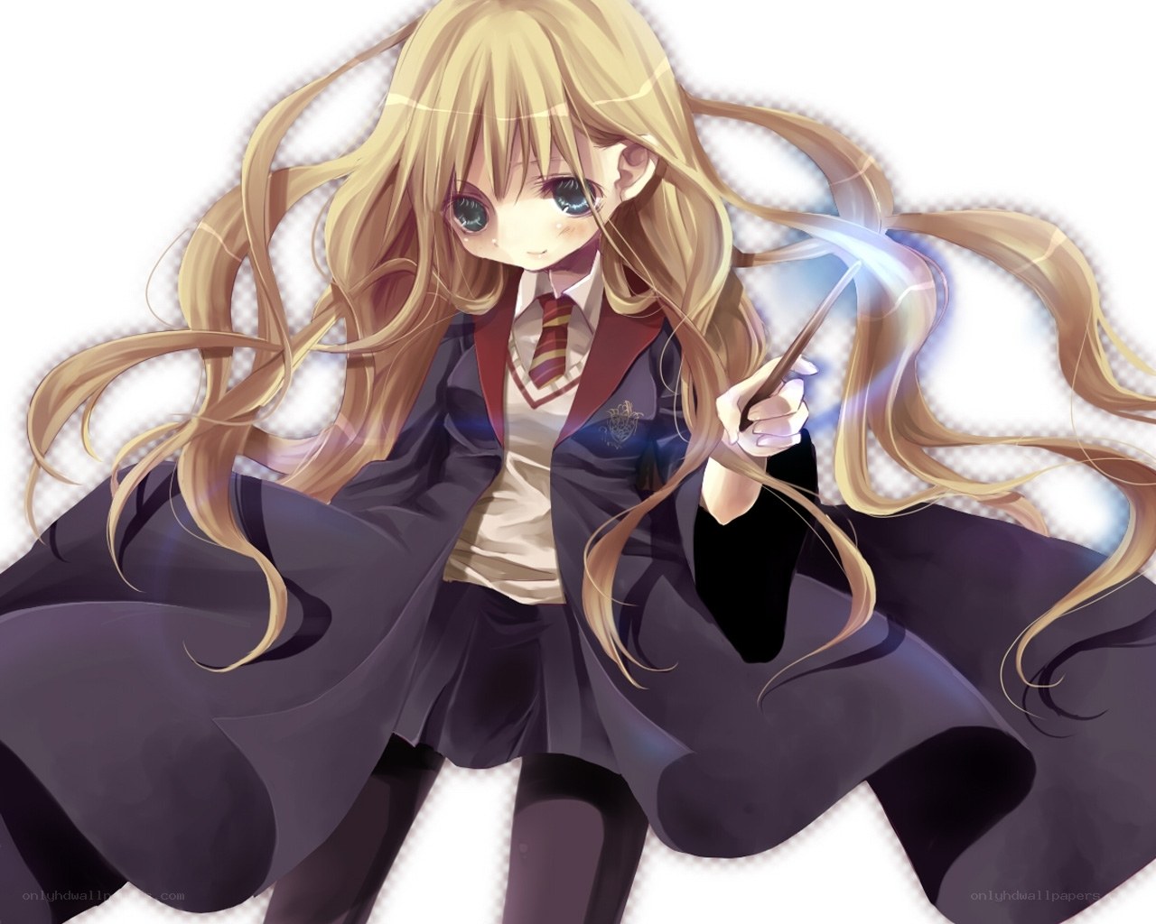 anime witch with wand