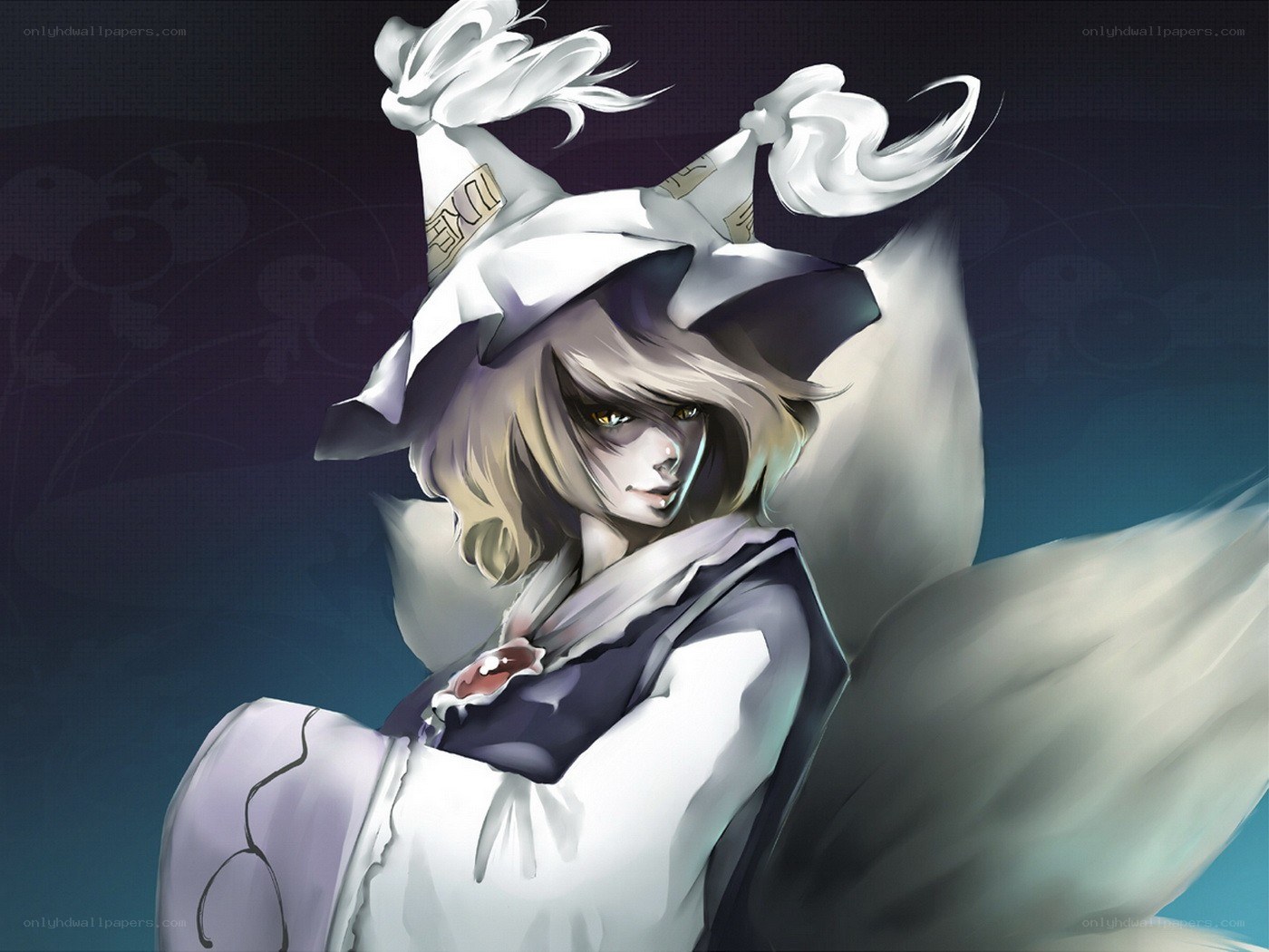anime witch with white hat