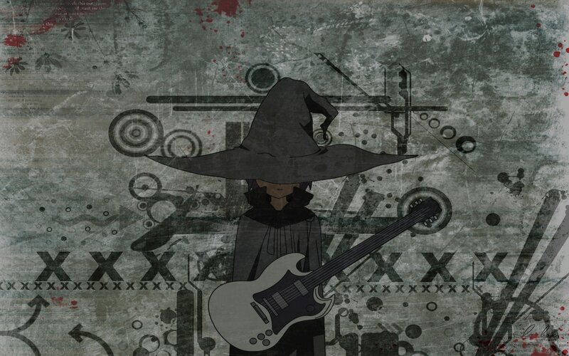 anime wizard with guitar