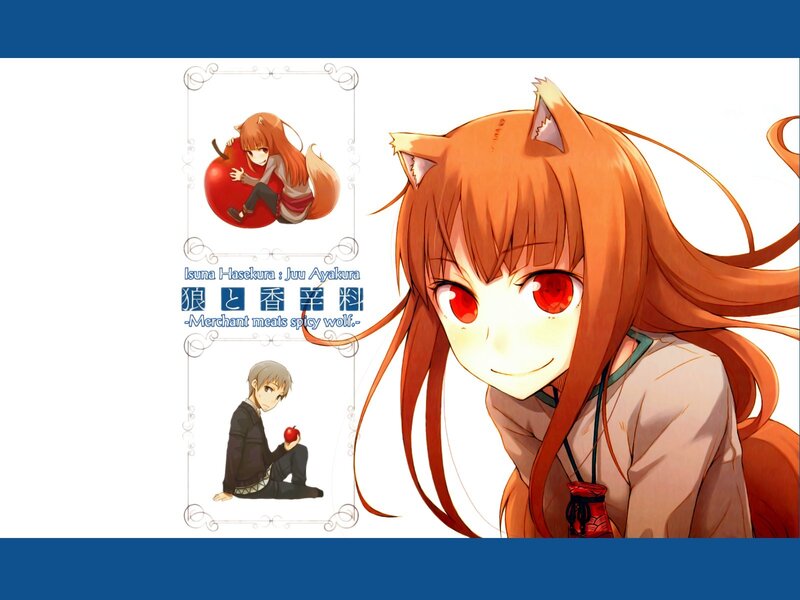Anime wolf girl with red eyes