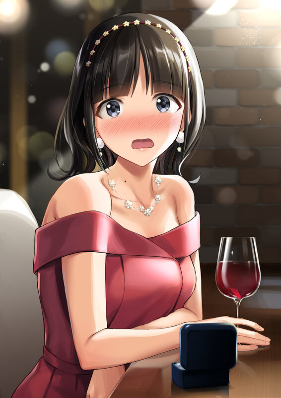 Anime Woman at Dinner