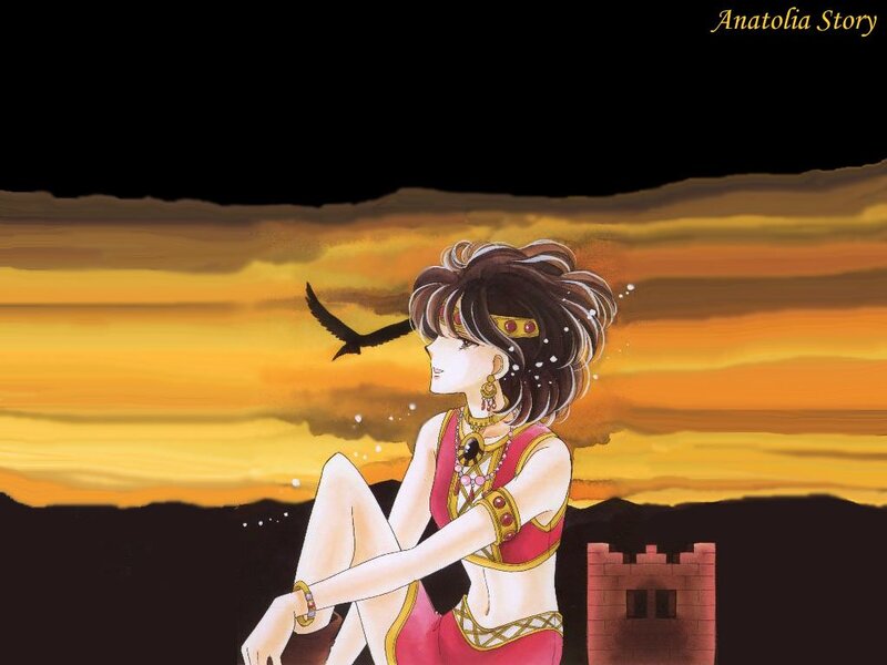 Anime Woman at Sunset — Orange
