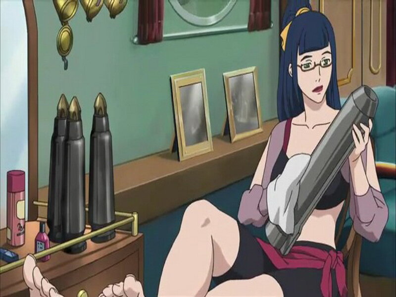 Anime Woman Cleaning Gun