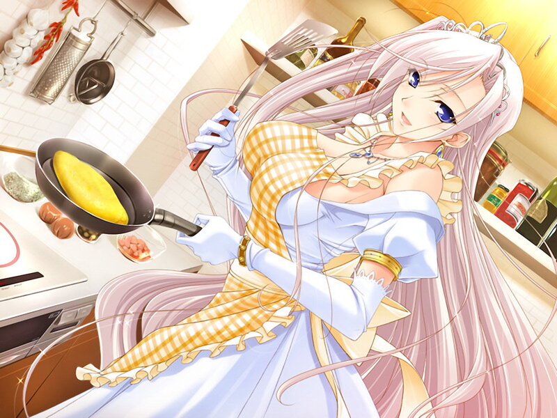 Anime Woman Cooking Omelet
