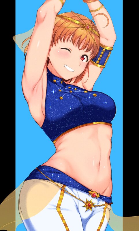 Anime Woman Dancing — Blue