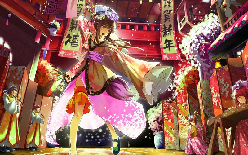 Anime Woman Dancing — Red