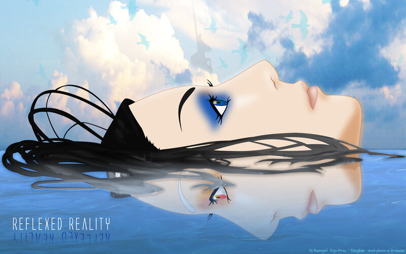 Anime Woman Floating in Water