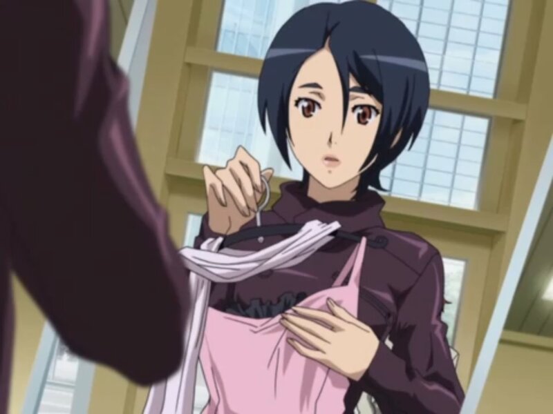 Anime Woman Holding Dress