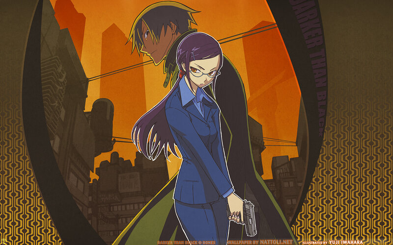 Anime Woman Holding Gun — Orange