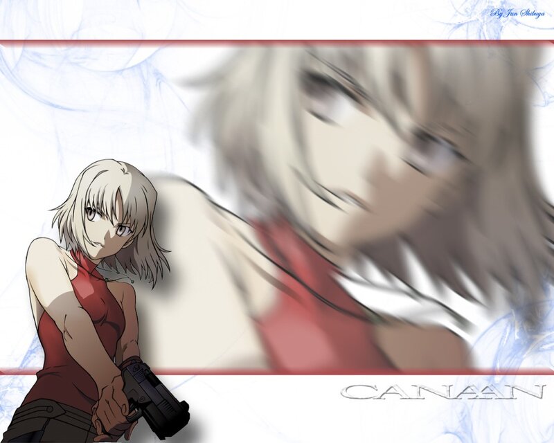 Anime Woman Holding Gun — White, Dramatic