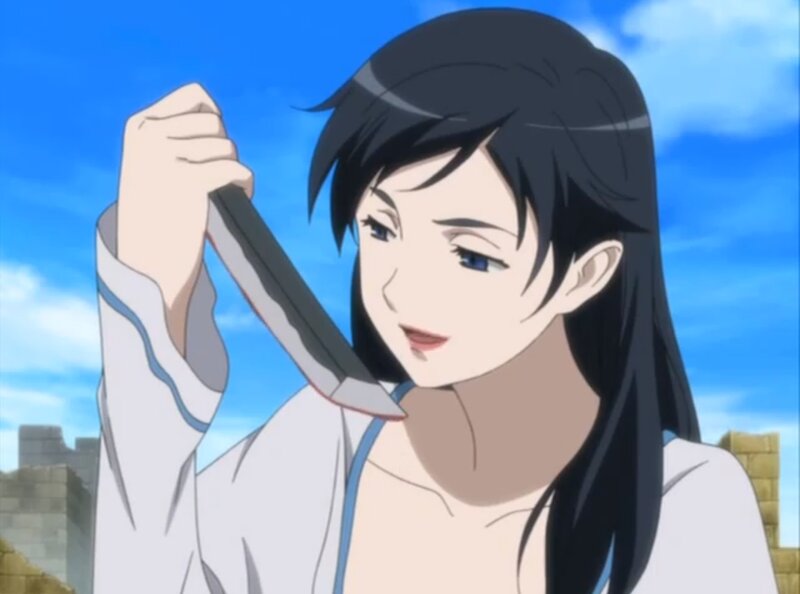 Anime Woman Holding Knife