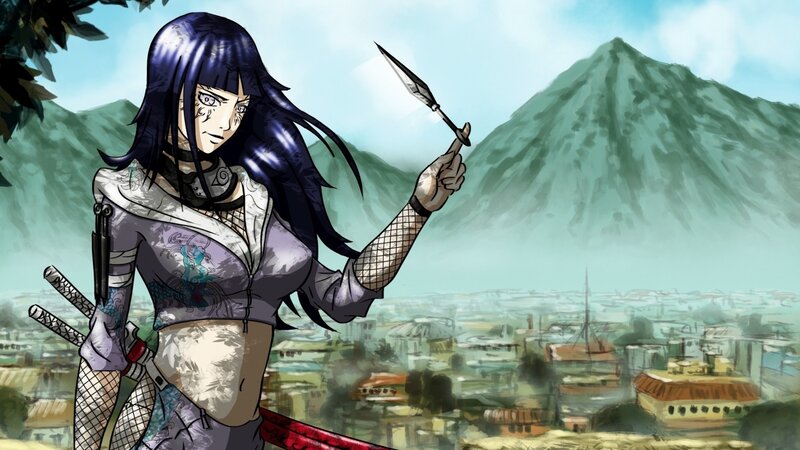 Anime Woman Holding Kunai
