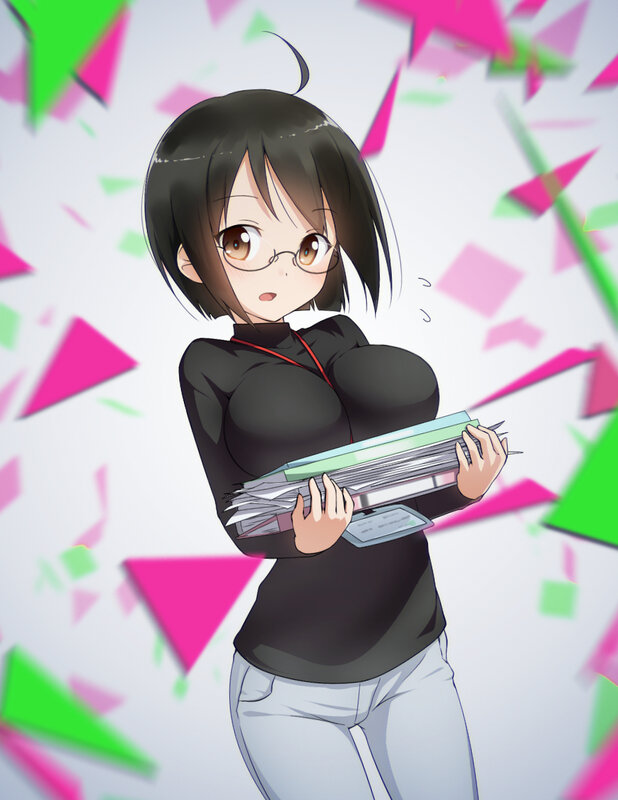 Anime Woman Holding Papers