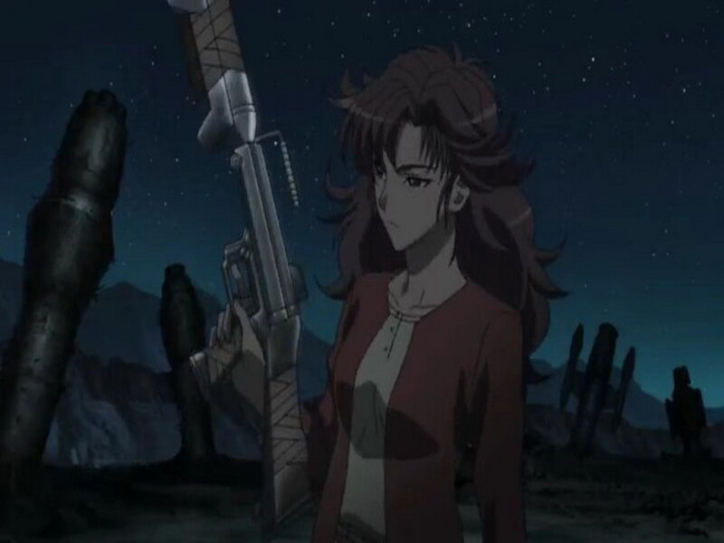 Anime Woman Holding Rifle