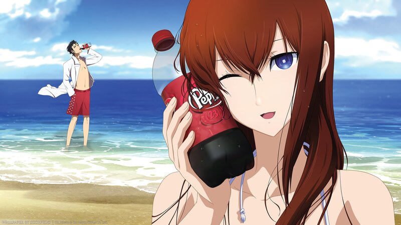 Anime Woman Holding Soda