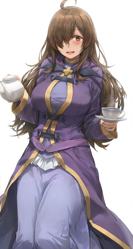 Anime Woman Holding Tea
