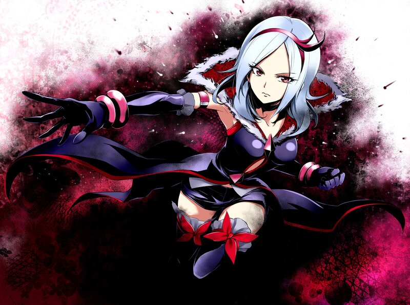 Anime Woman in Action Pose — Black