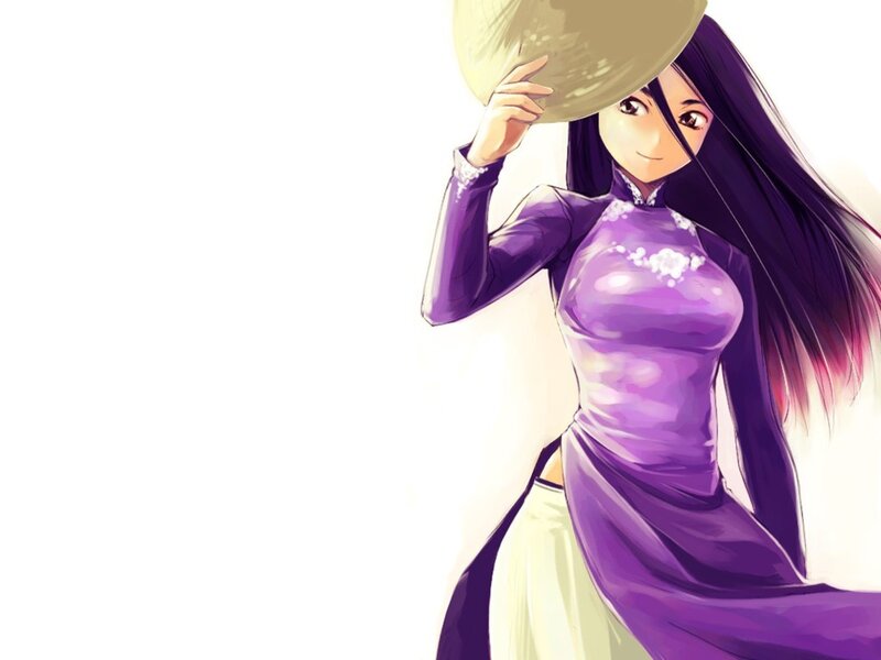 Anime Woman in Ao Dai