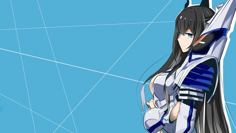Anime Woman in Armor — Blue, Confident