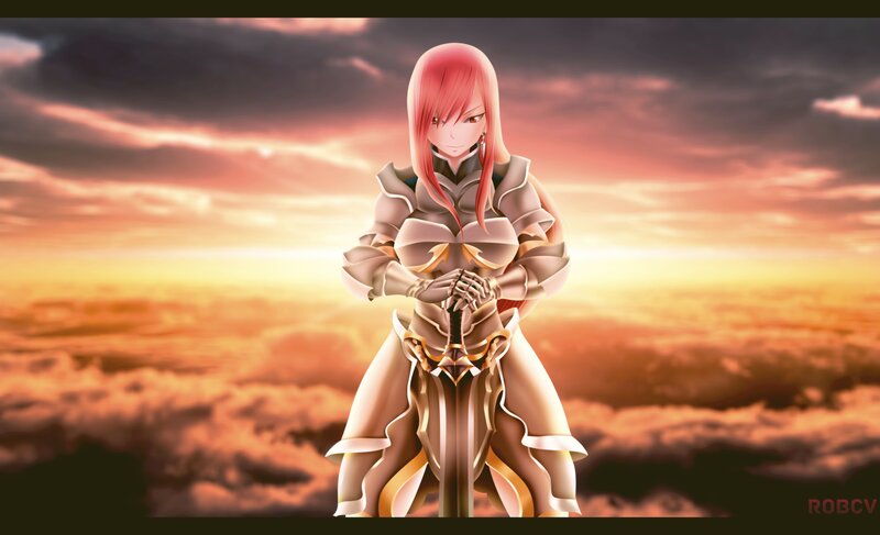 Anime Woman in Armor — Red