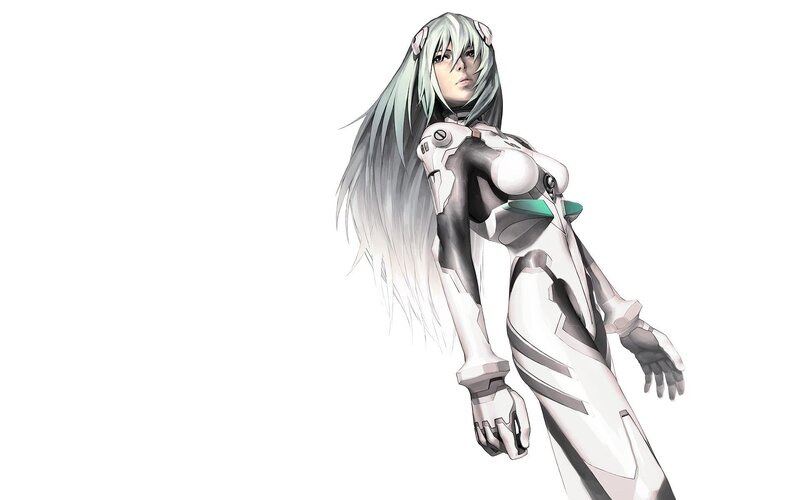 Anime Woman in Armor — White, Neutral