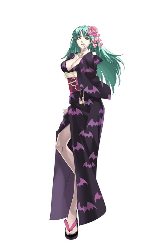anime woman in bat kimono